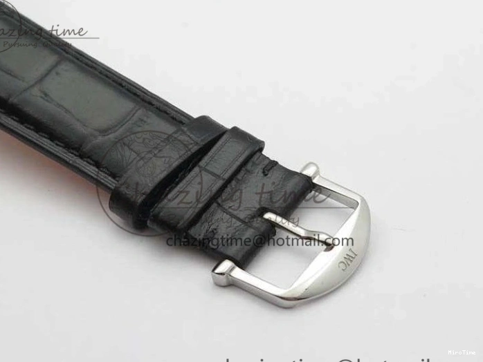 MIROTIME 0209 Da Vinci IW356601 SS TW 1:1 Best Edition Blue Dial On Black Leather Strap A Durable 7239